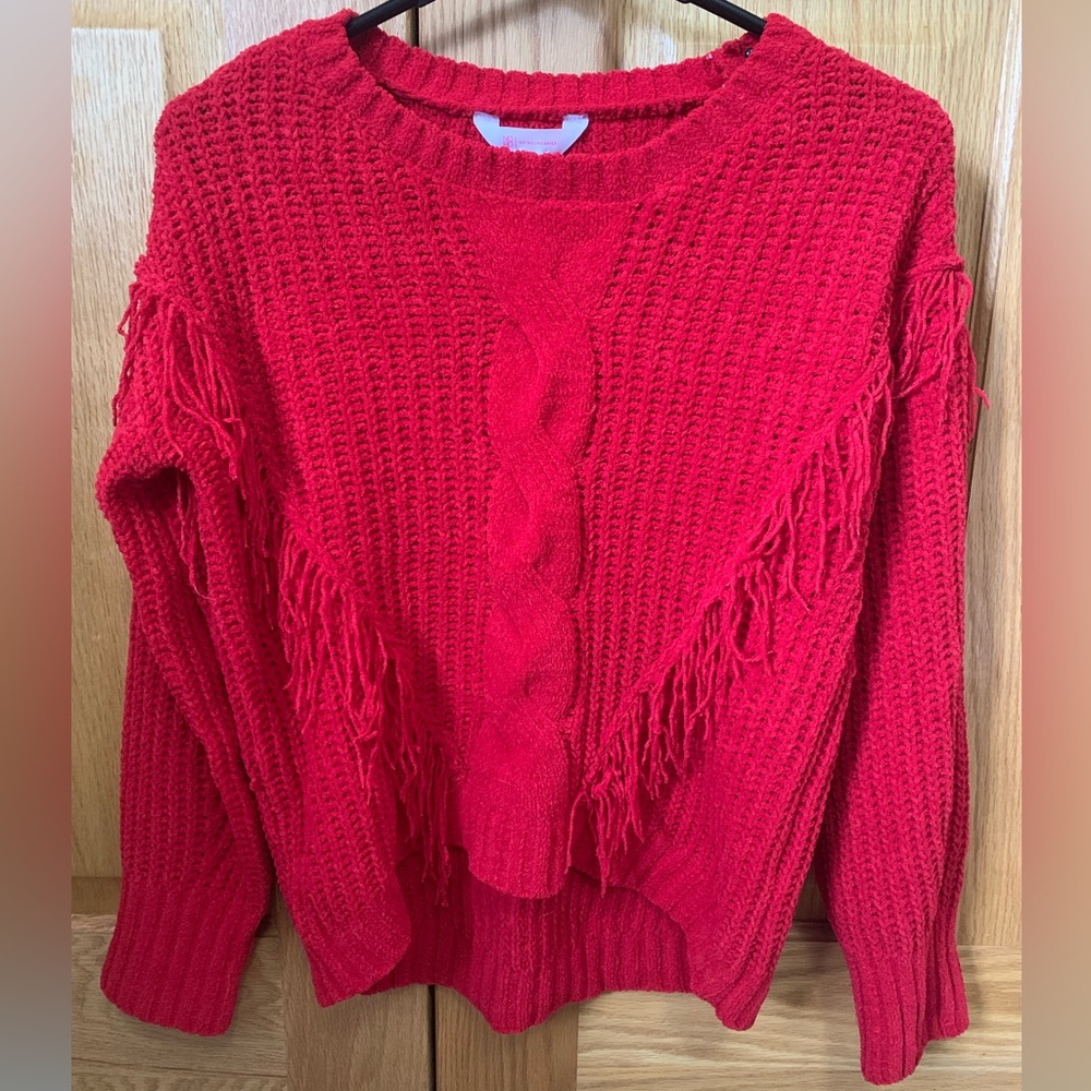 Red, Fringe Sweater